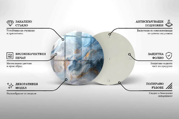 Posavaso de vidrio para velas Textura de mármol