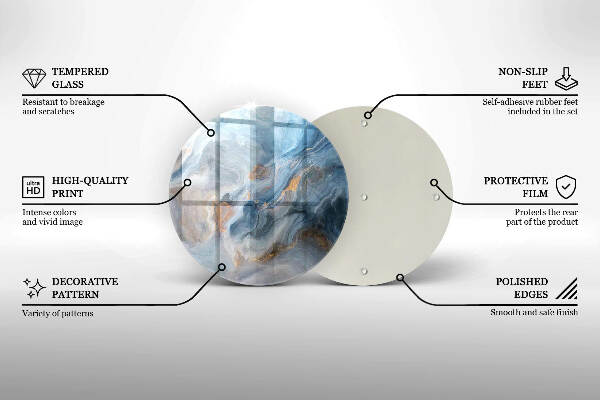 Posavaso de vidrio para velas Textura de mármol