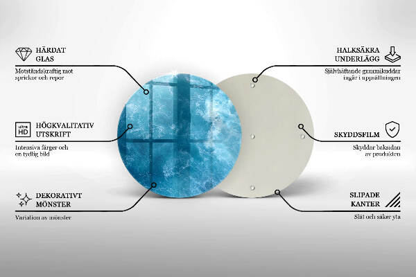 Posavaso de vidrio para velas Agua azul