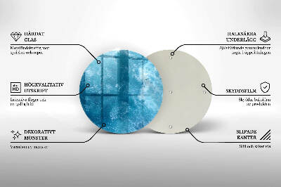 Posavaso de vidrio para velas Agua azul