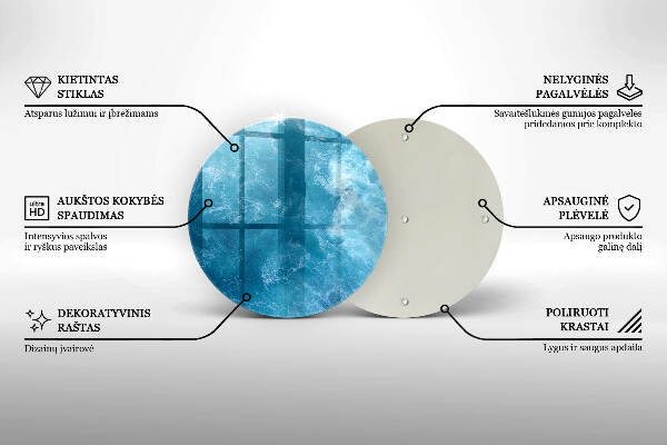 Posavaso de vidrio para velas Agua azul