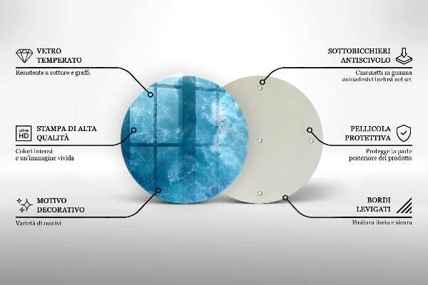 Posavaso de vidrio para velas Agua azul