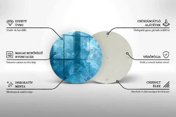 Posavaso de vidrio para velas Agua azul