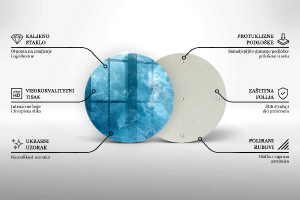 Posavaso de vidrio para velas Agua azul