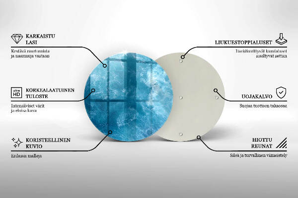 Posavaso de vidrio para velas Agua azul