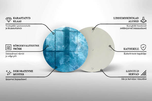 Posavaso de vidrio para velas Agua azul