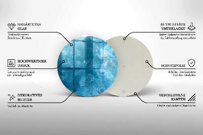 Posavaso de vidrio para velas Agua azul