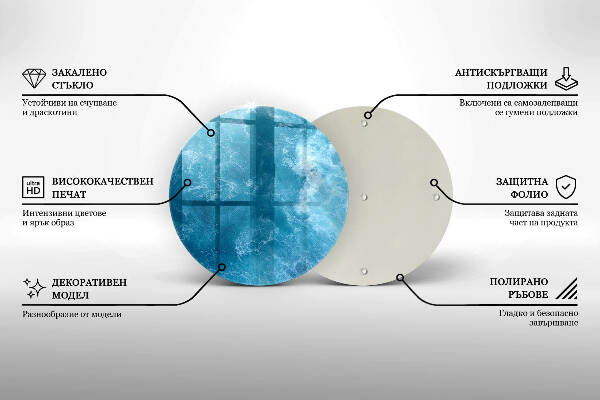 Posavaso de vidrio para velas Agua azul