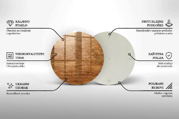 Posavaso de vidrio para velas funerarias Textura de tablero de madera