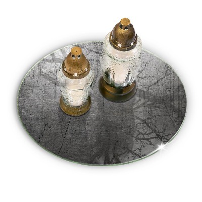 Posavaso de vidrio para velas funerarias Textura de metal