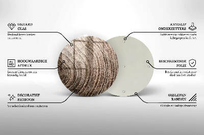 Posavaso de vidrio para velas Anillos de madera de los árboles