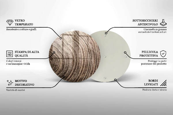 Posavaso de vidrio para velas Anillos de madera de los árboles