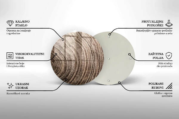 Posavaso de vidrio para velas Anillos de madera de los árboles