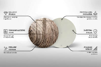 Posavaso de vidrio para velas Anillos de madera de los árboles