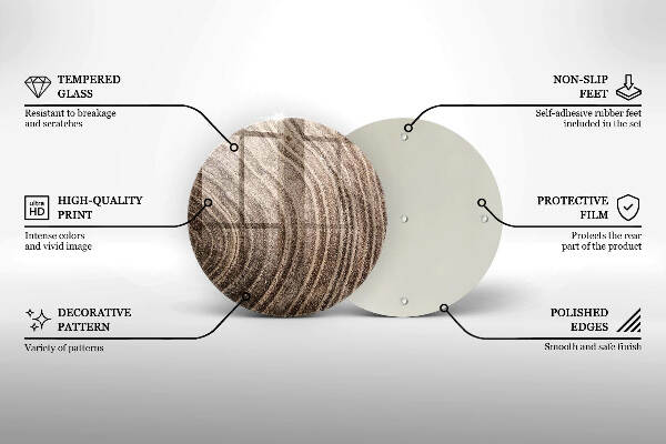 Posavaso de vidrio para velas Anillos de madera de los árboles