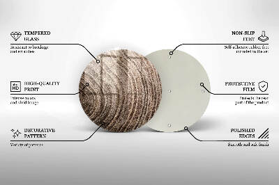 Posavaso de vidrio para velas Anillos de madera de los árboles