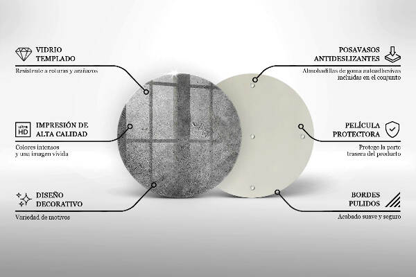 Posavaso de vidrio para velas funerarias Textura de piedra de hormigón