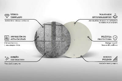 Posavaso de vidrio para velas funerarias Textura de piedra de hormigón