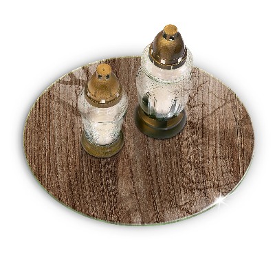 Posavaso de vidrio para velas funerarias Textura de madera