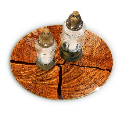 Posavaso de vidrio para velas Estructura del tronco de madera