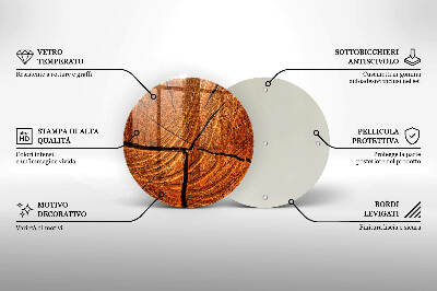 Posavaso de vidrio para velas Estructura del tronco de madera