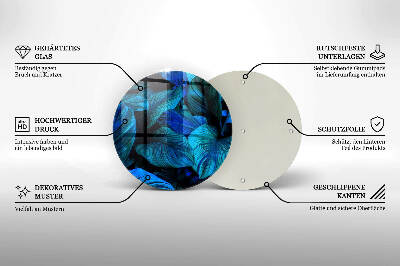 Posavaso de vidrio para velas funerarias Hojas de vegetación selvática