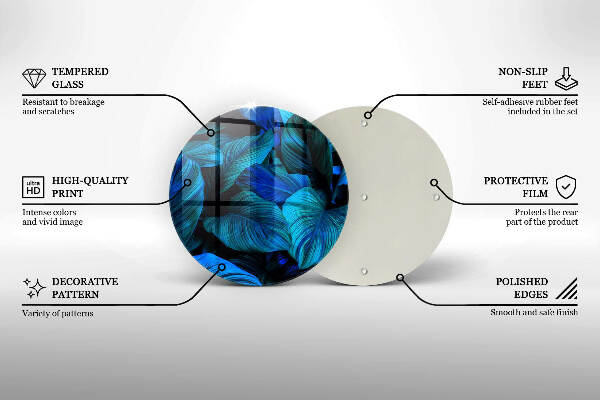 Posavaso de vidrio para velas funerarias Hojas de vegetación selvática