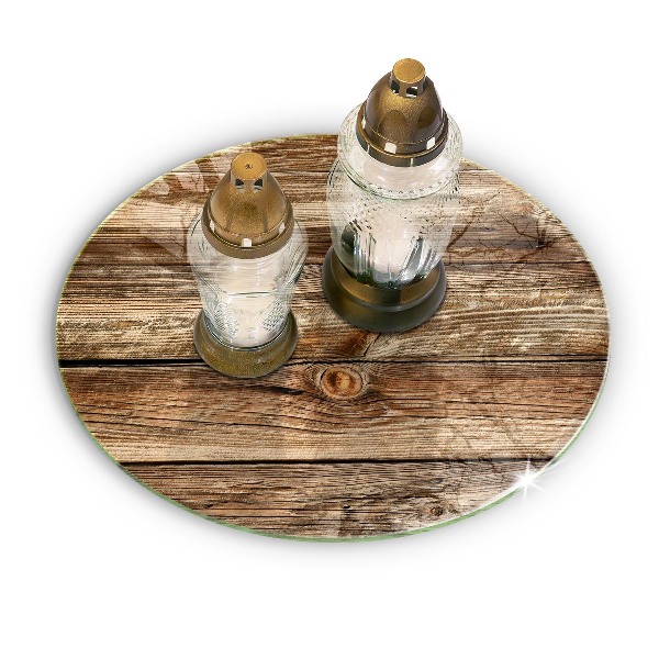 Posavaso de vidrio para velas Textura de tablón de madera