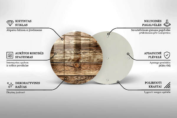 Posavaso de vidrio para velas Textura de tablón de madera