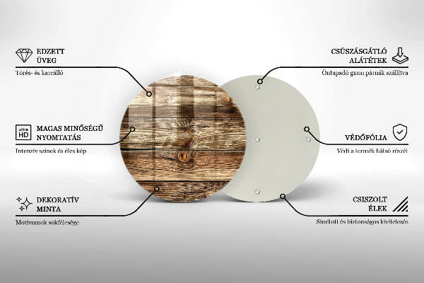 Posavaso de vidrio para velas Textura de tablón de madera