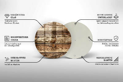 Posavaso de vidrio para velas Textura de tablón de madera