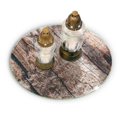 Posavaso de vidrio para velas funerarias Estructura de madera