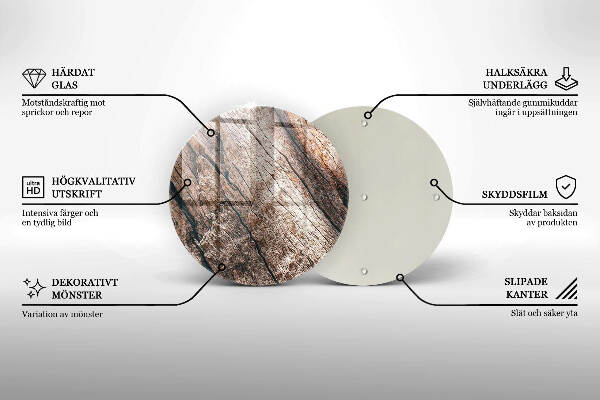 Posavaso de vidrio para velas funerarias Estructura de madera