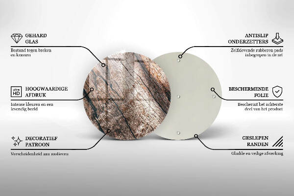 Posavaso de vidrio para velas funerarias Estructura de madera