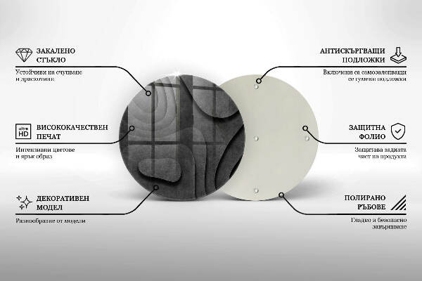 Posavaso de vidrio para velas Formas de piedra 3D