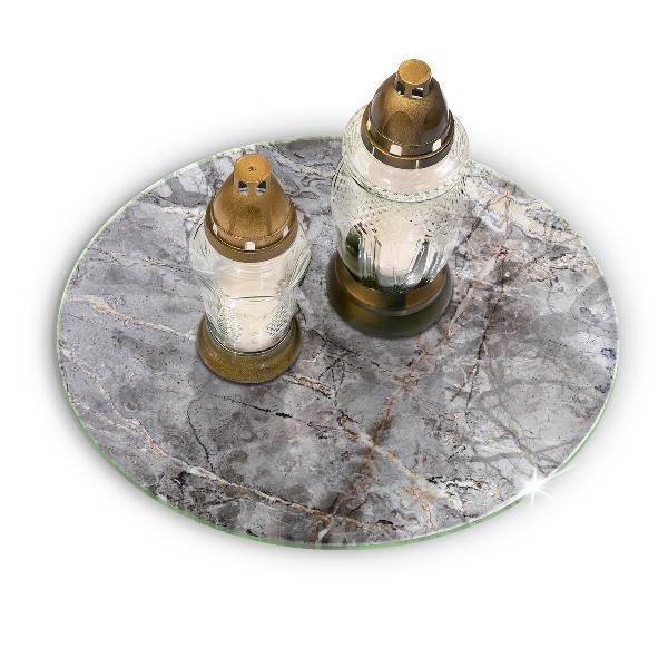 Posavaso de vidrio para velas funerarias Textura de piedra