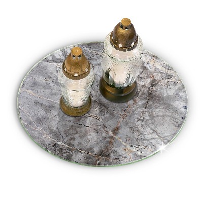 Posavaso de vidrio para velas funerarias Textura de piedra