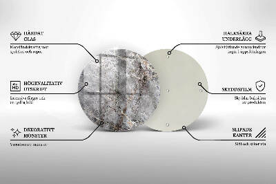 Posavaso de vidrio para velas funerarias Textura de piedra