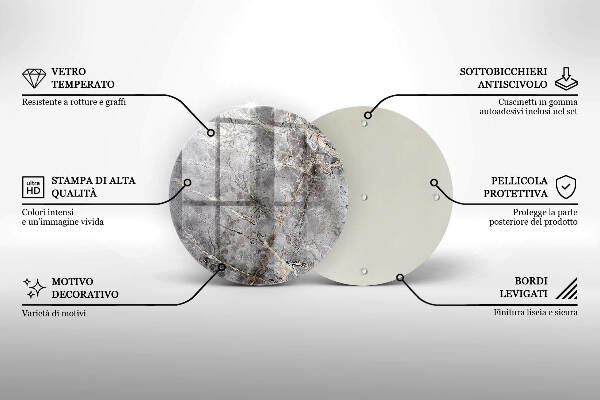 Posavaso de vidrio para velas funerarias Textura de piedra