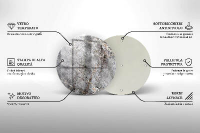 Posavaso de vidrio para velas funerarias Textura de piedra