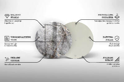 Posavaso de vidrio para velas funerarias Textura de piedra