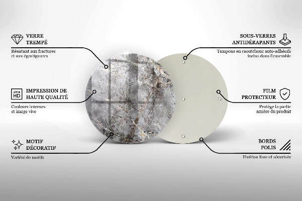 Posavaso de vidrio para velas funerarias Textura de piedra
