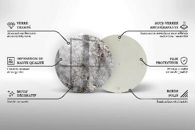 Posavaso de vidrio para velas funerarias Textura de piedra