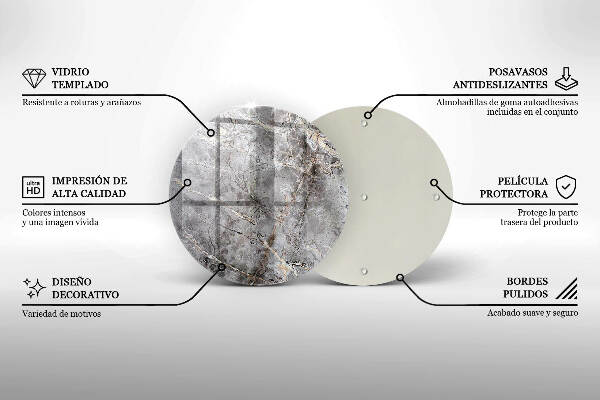 Posavaso de vidrio para velas funerarias Textura de piedra