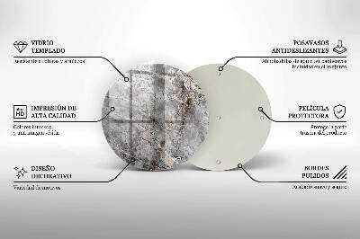 Posavaso de vidrio para velas funerarias Textura de piedra