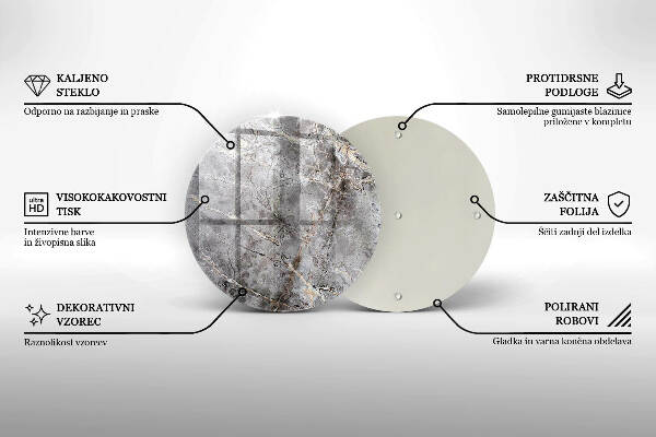 Posavaso de vidrio para velas funerarias Textura de piedra