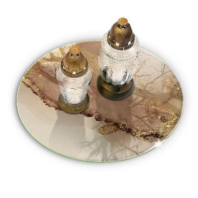 Posavaso de vidrio para velas Oro abstracto