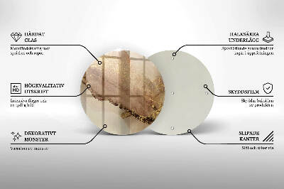 Posavaso de vidrio para velas Oro abstracto