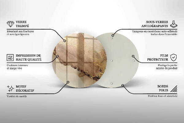 Posavaso de vidrio para velas Oro abstracto