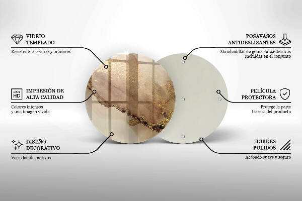 Posavaso de vidrio para velas Oro abstracto